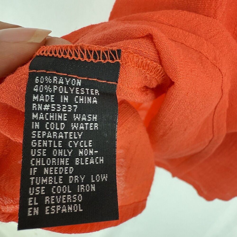 Unique Spectrum Women's Crochet Orange Size 2X Blouse Tunic Short Sleeve - Picture 15 of 16